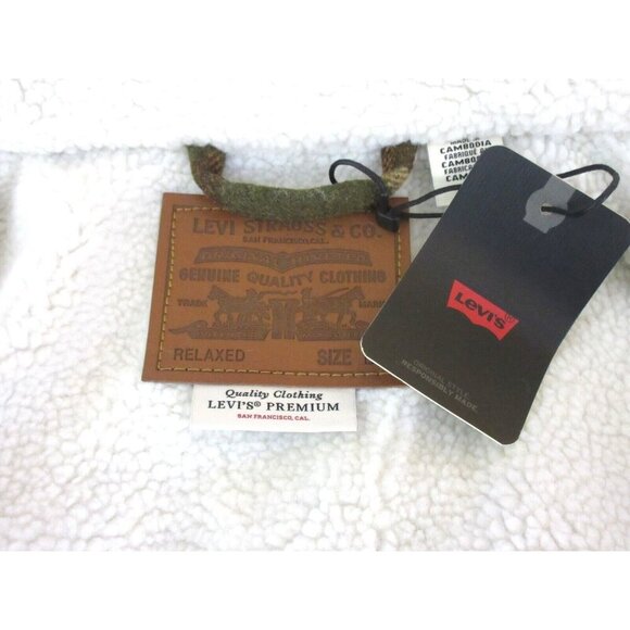 Levi's Strauss Men's Brown Plaid Sherpa Lined Classic Trucker Jacket NWT - Picture 7 of 9